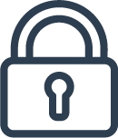 Secure and private - image of lock