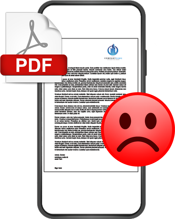 Showing what a PDF notice looks like on a phone